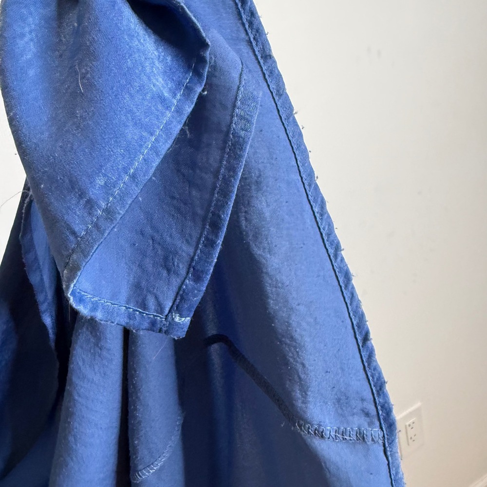 Homecoming Dance Blue Maxi Dress Small side slit modest conservative shimmer - Picture 6 of 7